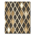 Modern Earthy Tone Diamond Grid Rug
