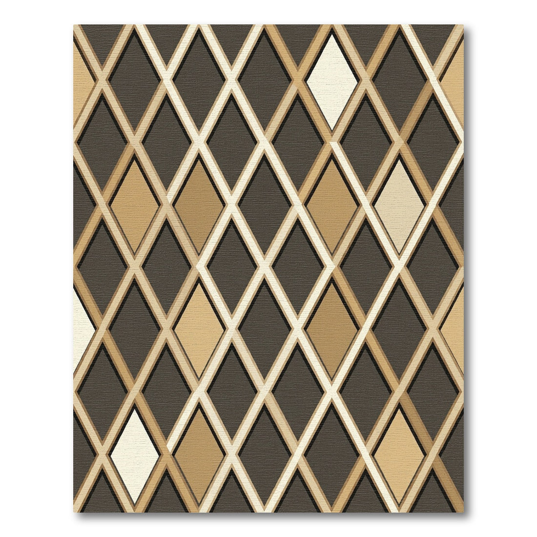 Modern Earthy Tone Diamond Grid Rug