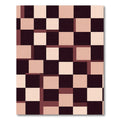 Geometric Checkerboard Rose Gold Squares Rug