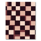 Geometric Checkerboard Rose Gold Squares Rug