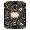 Elegant Gold Floral Baroque Frame Rug
