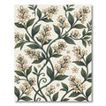 Elegant Cream Jasmine Botanical Vine Rug