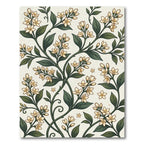 Elegant Cream Jasmine Botanical Vine Rug