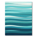Modern Ombre Blue Abstract Wave Rug