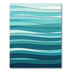 Modern Ombre Blue Abstract Wave Rug