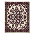 Deep Plum Floral Medallion Border Rug