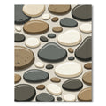 Natural Stone Pebbles Earthy Tones Rug