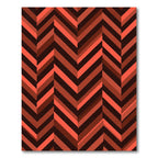 Coral Red Zigzag Chevron Rug