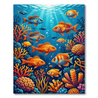 Vibrant Undersea Coral Reef Tropical Fish Rug