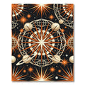 Celestial Orange Starry Globe Art Rug