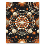 Celestial Orange Starry Globe Art Rug
