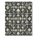 Grey Intertwined Lattice Geometric Rug