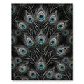 Black Peacock Feather Eye Pattern Rug