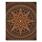 Radiant Orange Celestial Geometric Star Rug