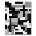 Monochromatic Geometric Abstract Block Art Rug