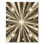 Retro Starburst Beige Radial Rug