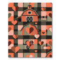Red Barn Heart Buffalo Plaid Rug