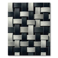 Monochrome Interwoven Black and Gray Woven Rug