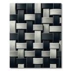 Monochrome Interwoven Black and Gray Woven Rug