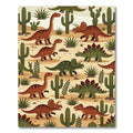 Whimsical Desert Dinosaur Earthy Tones Rug