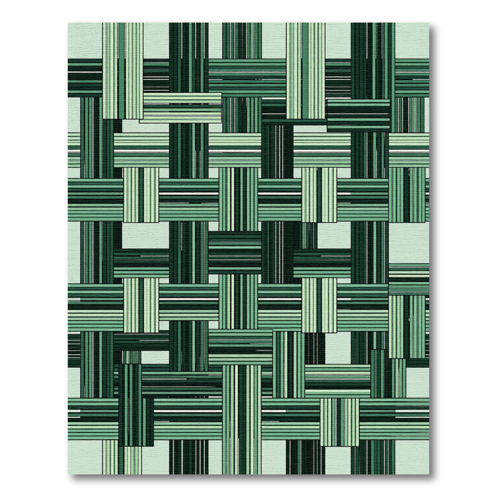Shades of Green Woven Stripes Rug