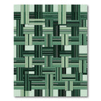 Shades of Green Woven Stripes Rug