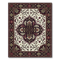 Elegant Floral Medallion with Maroon Vines Rug