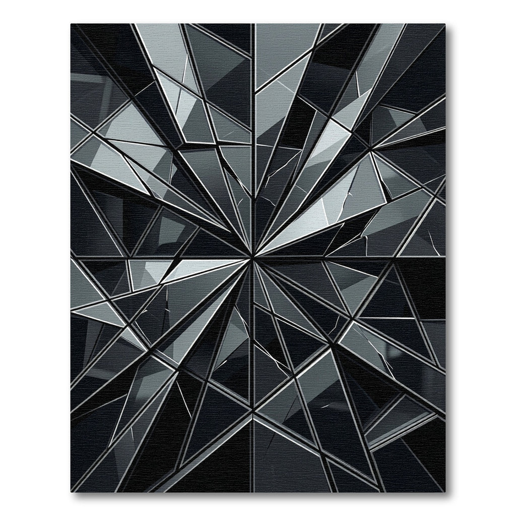 Monochromatic Geometric Crystal Fragment Facet Rug