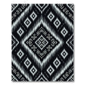 Monochrome Geometric Ikat Diamond Area Rug