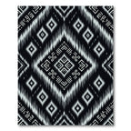 Monochrome Geometric Ikat Diamond Area Rug