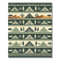 Earthy Mayan Pyramid Forest Feather Tile Rug