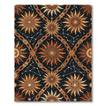 Celestial Sun Constellation Amber Black Tapestry Rug