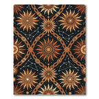 Celestial Sun Constellation Amber Black Tapestry Rug