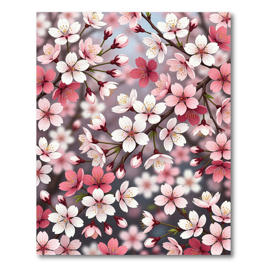 Pink and White Cherry Blossom Branches Rug