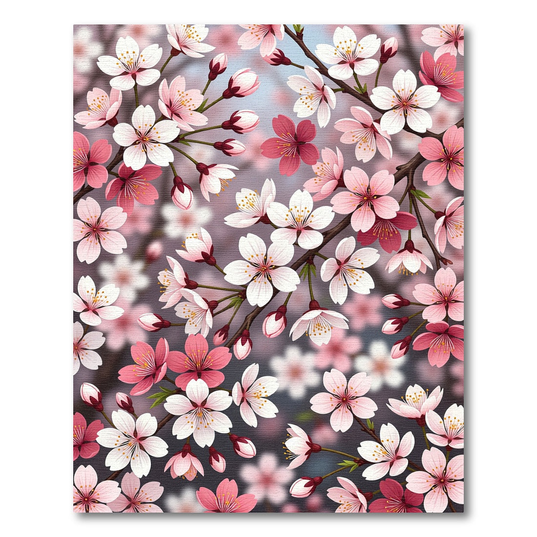 Pink and White Cherry Blossom Branches Rug
