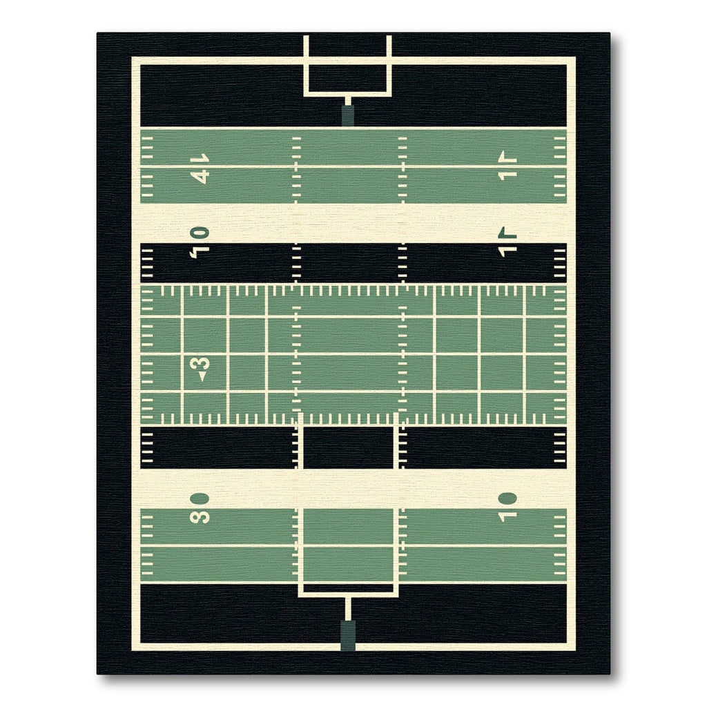 Athletic Green Field Gridiron Area Rug