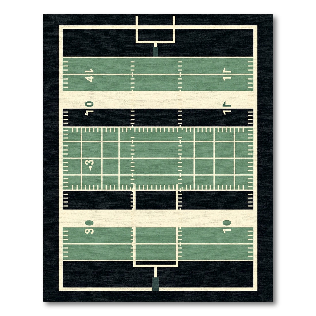 Athletic Green Field Gridiron Area Rug