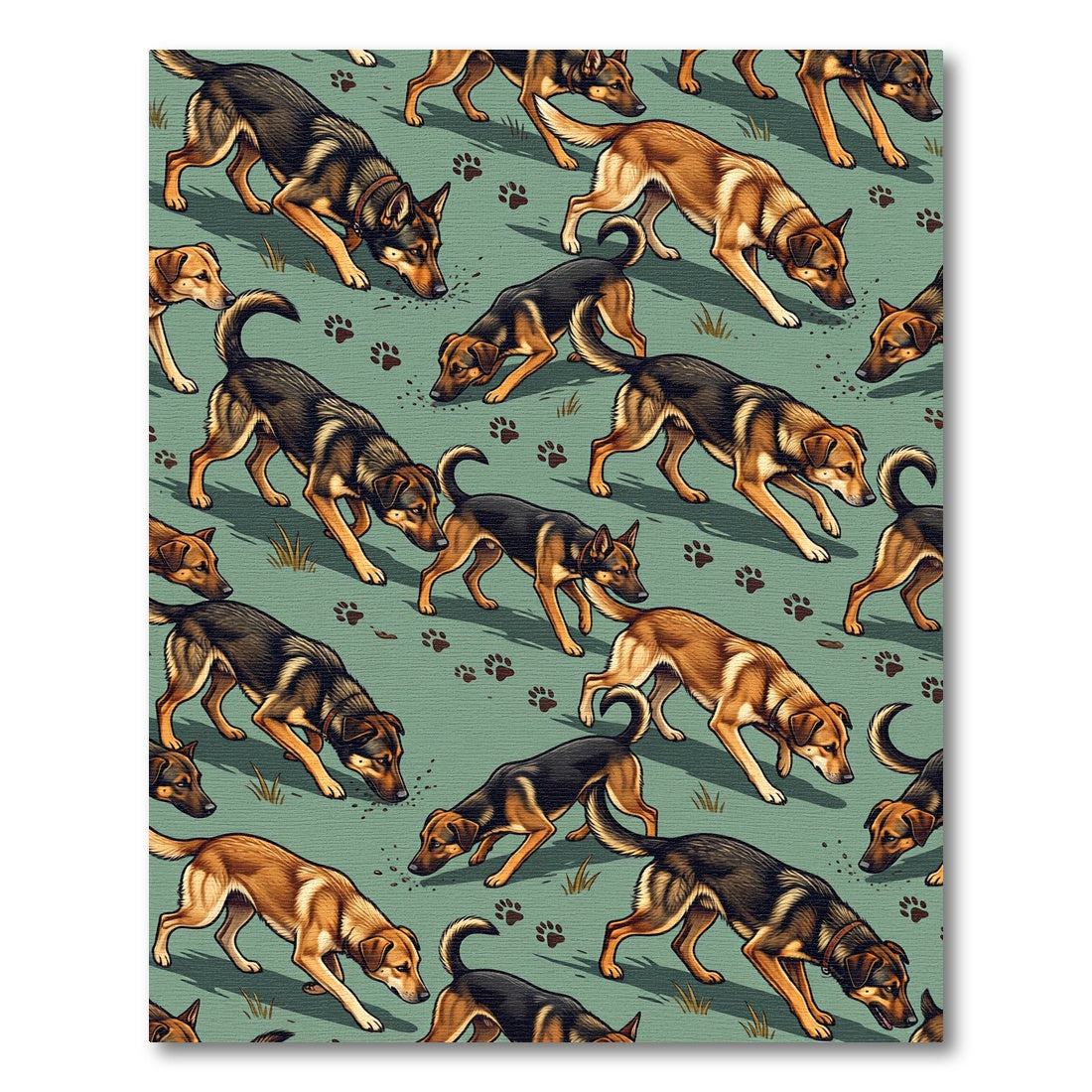 Sage Green German Shepherd Dog Rug