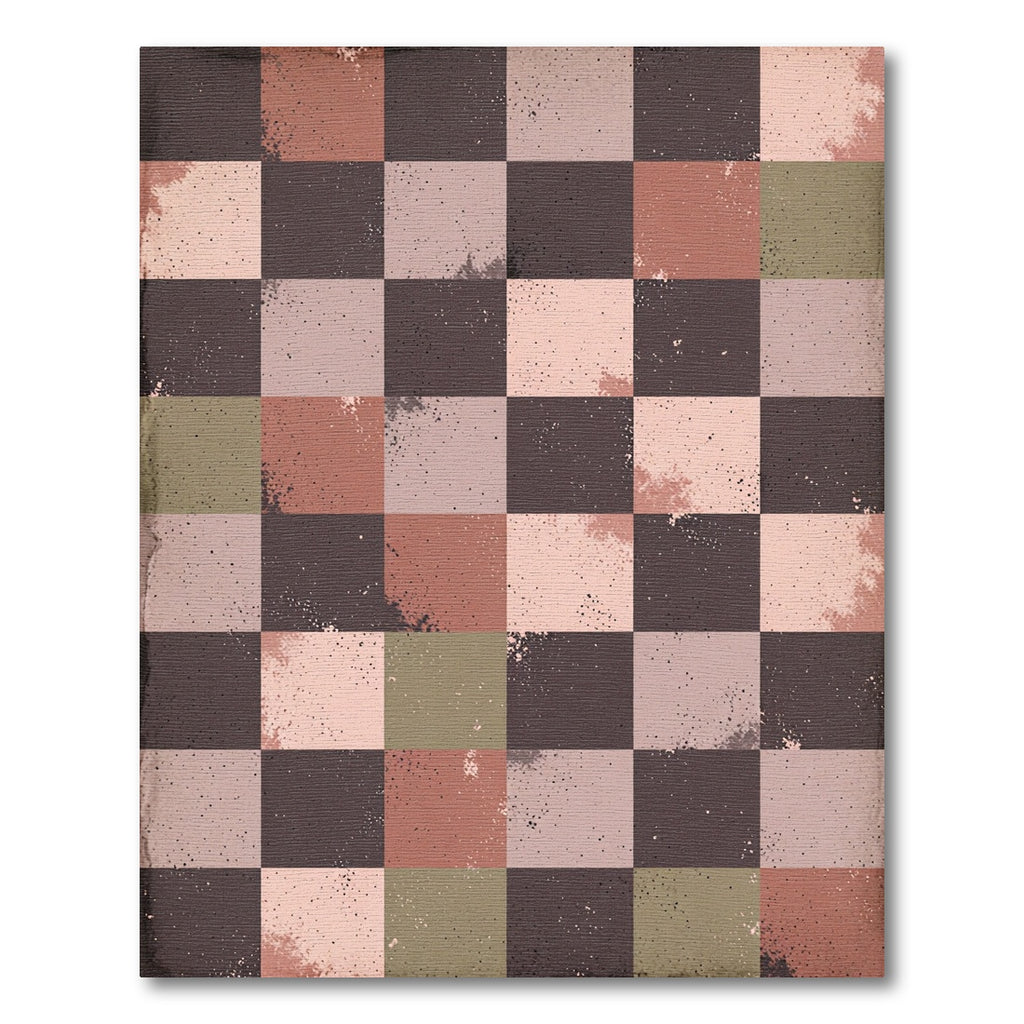 Terracotta Brown Subtle Splatter Check Rug
