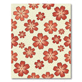 Coral Red Flower Scatter Rug