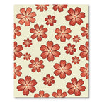 Coral Red Flower Scatter Rug