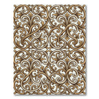 Elegant Gold Filigree Scroll Area Rug