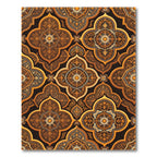 Aged Gold Arabesque Medallion Rug