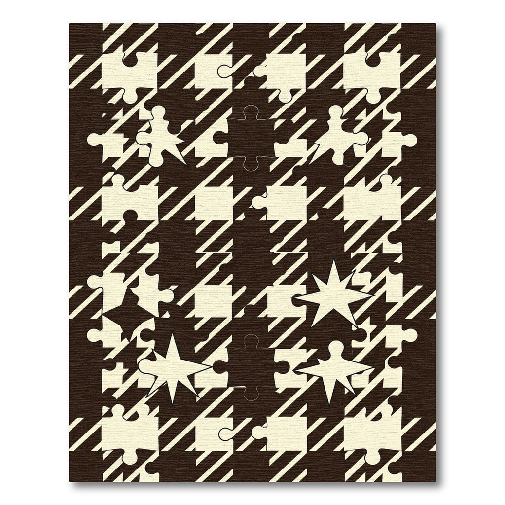 Torn Houndstooth Puzzle Pieces Rug