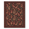 Ornate Maroon Paisley Floral Tapestry Rug