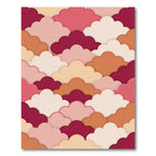 Layered Sunset Cloud Scallop Abstract Rug