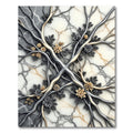 Modern Metallic Filigree Marble Floral Rug