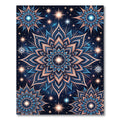 Celestial Blue Pink Flower Constellation Rug