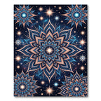 Celestial Blue Pink Flower Constellation Rug