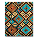 Earthy Southwestern Geometric Lightning Diamond Rug